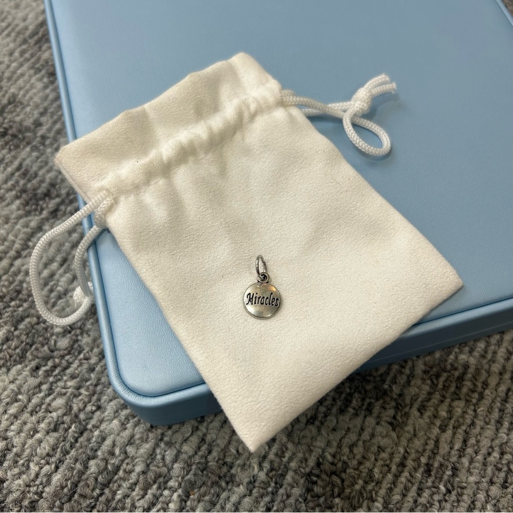 Silver 'Miracle' Pendant Charm Engraved Blessing Saying Accent✨